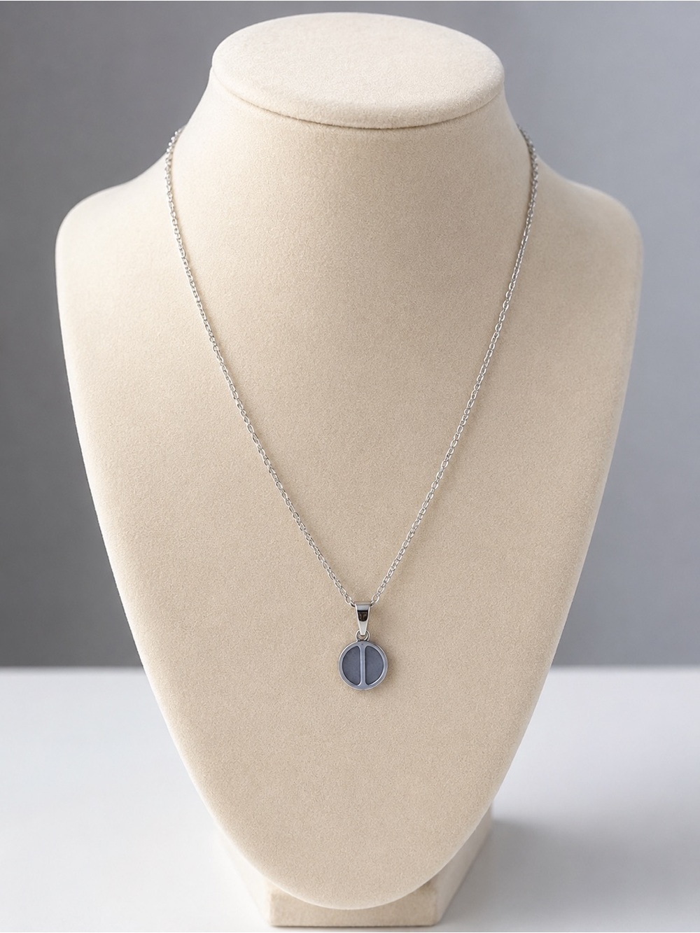 Minimal Round Pendant Necklace Gold Silver Disc Stainless Steel Unisex